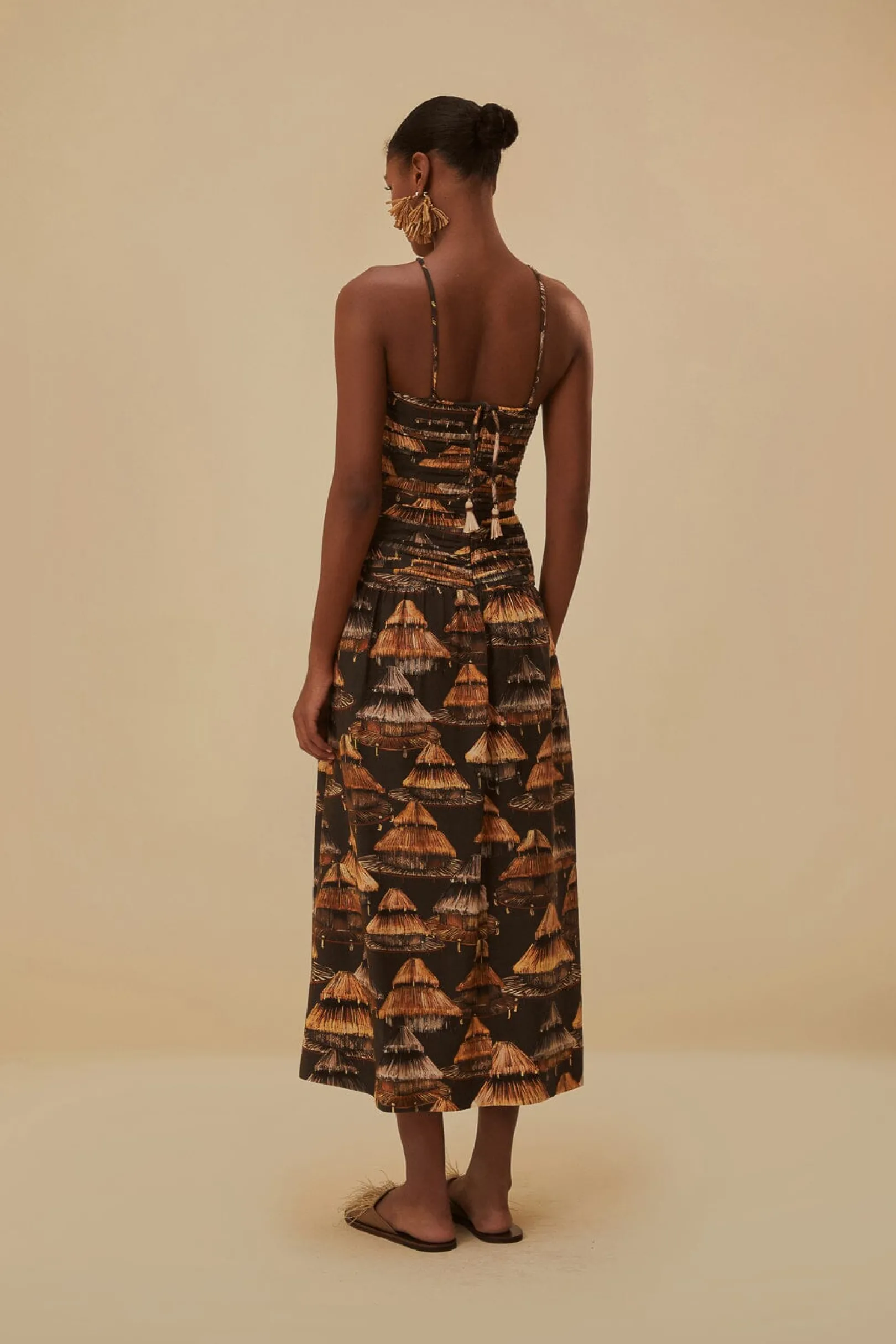 FARM Rio BROWN SHUHU MAXI DRESS SLEEVELESS Clearance