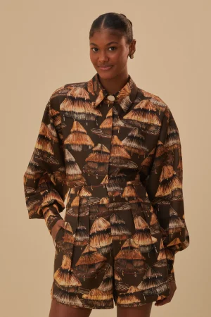 FARM Rio BROWN SHUHU SHORT Fashion