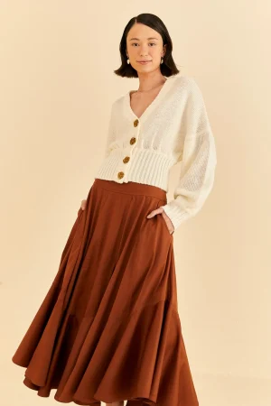 FARM Rio CARAMEL RUFFLE MAXI SKIRT Discount