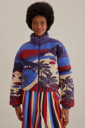 FARM Rio CARIOCA TRICOT PUFFER JACKET Cheap