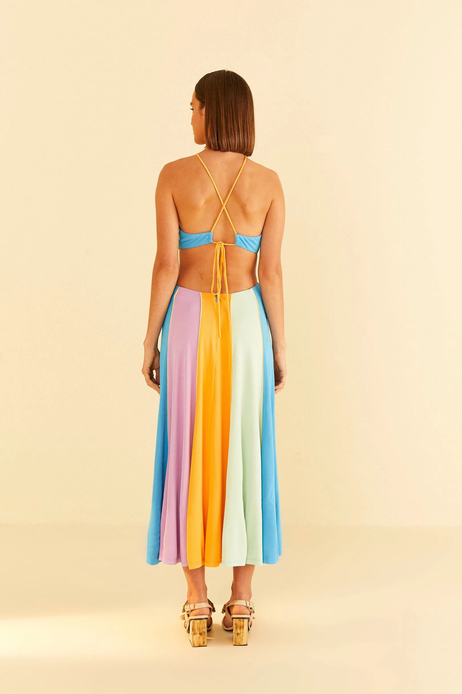 FARM Rio COLOR BLOCKING SLEEVELESS MAXI DRESS Store