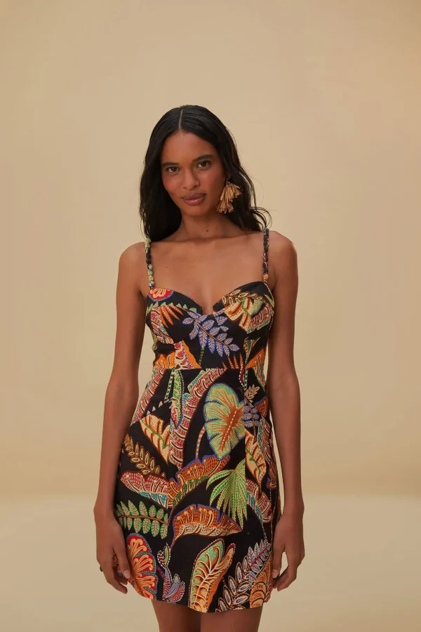 FARM Rio COOL FOLIAGE BLACK MINI DRESS Online