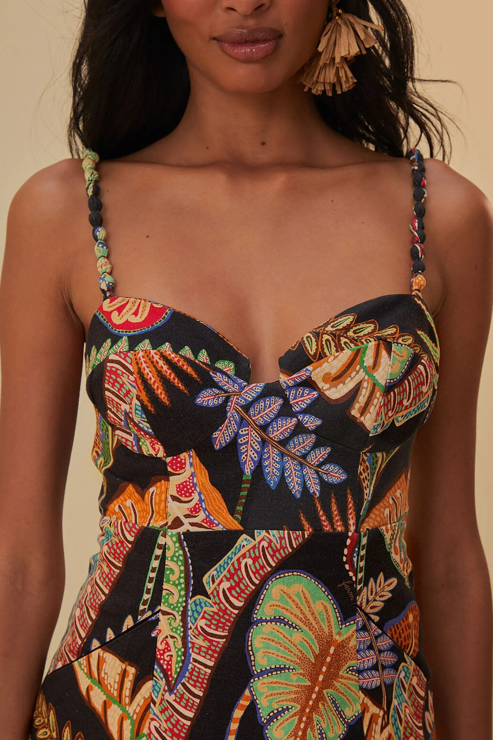 FARM Rio COOL FOLIAGE BLACK MINI DRESS Online