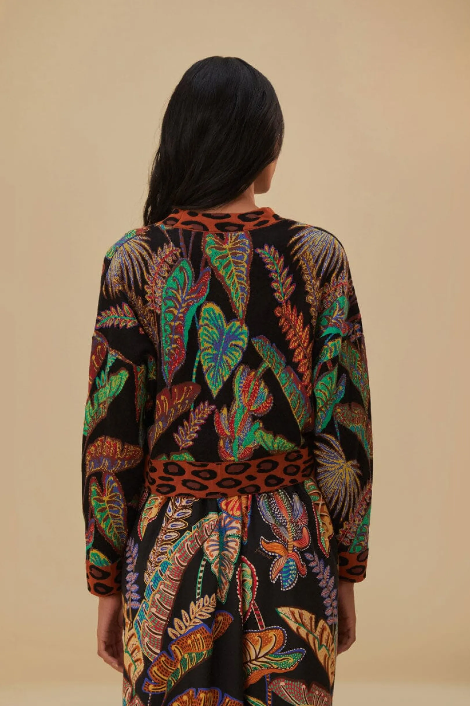 FARM Rio COOL FOLIAGE CROPPED KNIT CARDIGAN Fashion