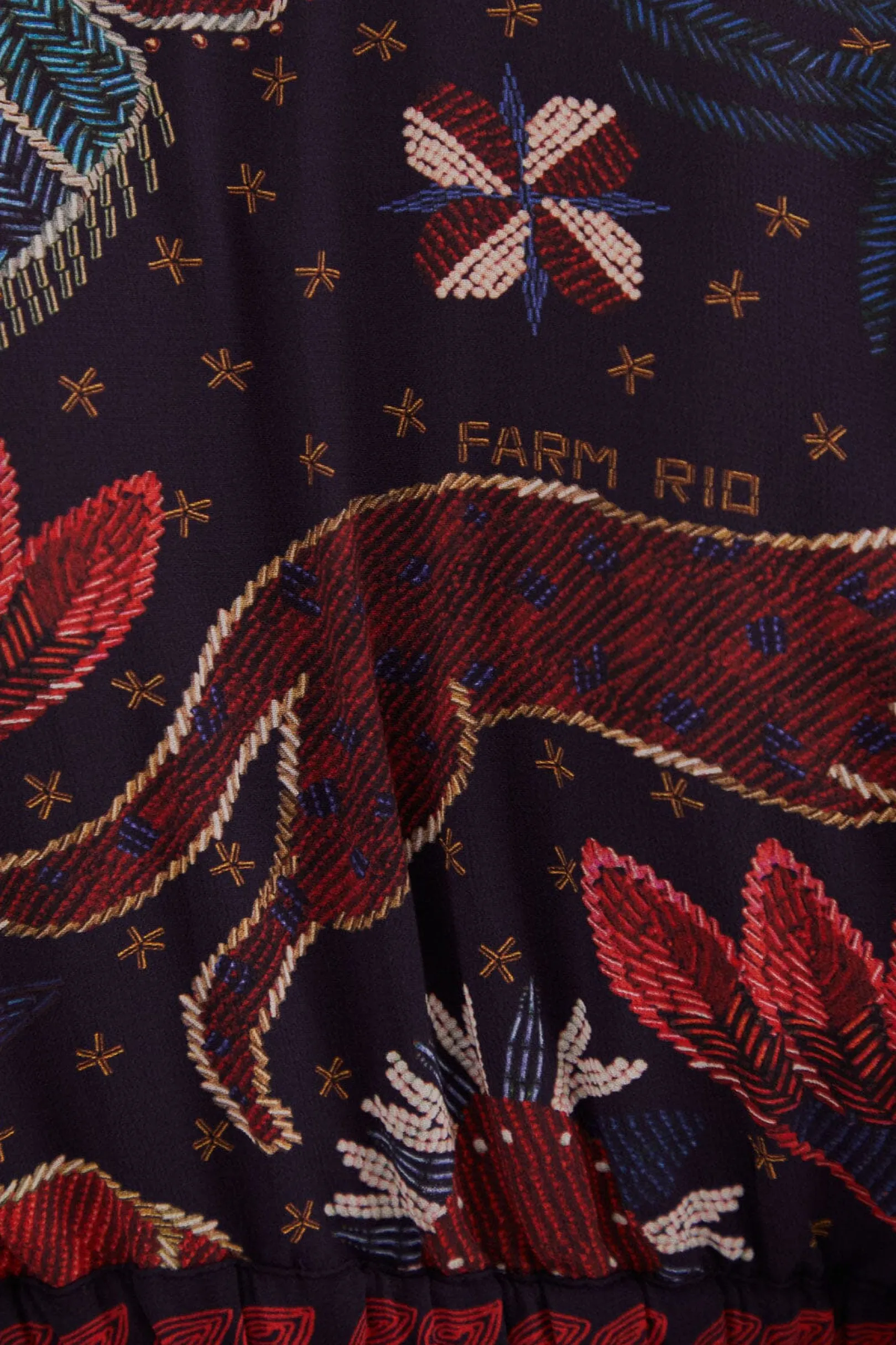 FARM Rio DARK BLUE TROPICAL SHINE CUT OUT MAXI DRESS Flash Sale