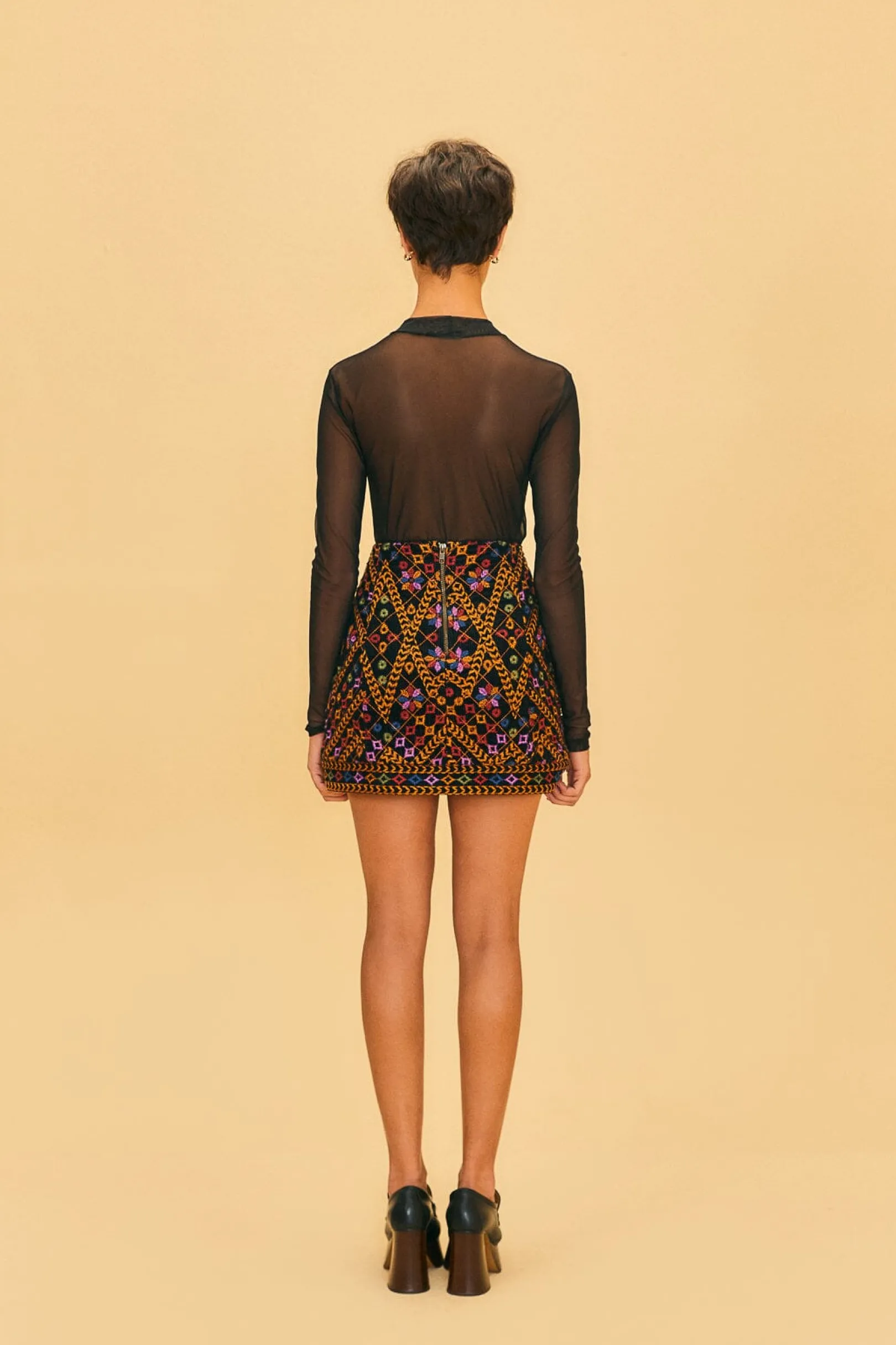 FARM Rio EMBROIDERED CORDUROY MINI SKIRT Cheap