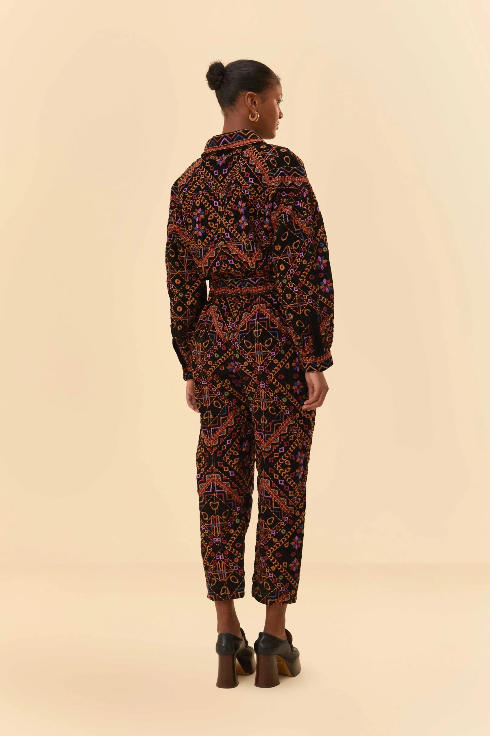 FARM Rio EMBROIDERED LONG SLEEVE JUMPSUIT Cheap