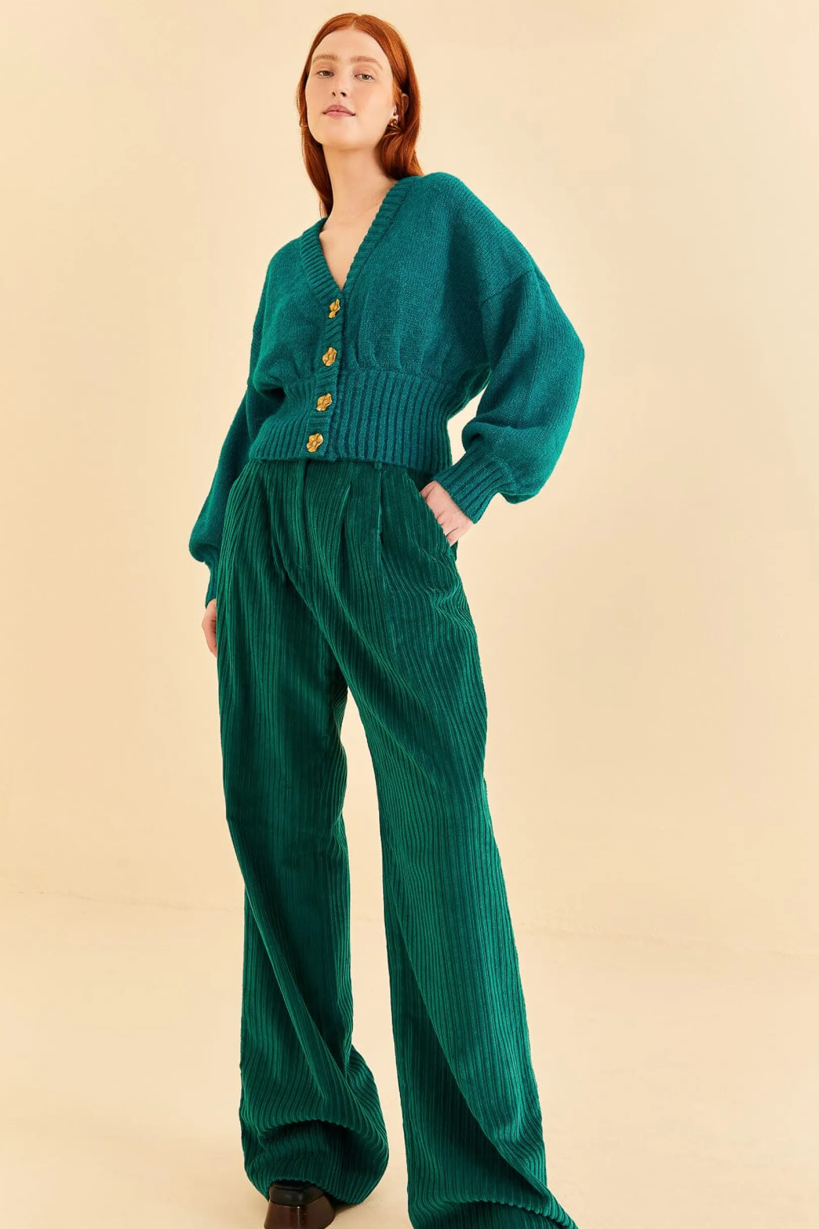 FARM Rio EMERALD CORDUROY PANTS Sale