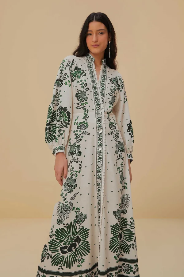 FARM Rio FOREST SOUL OFF-WHITE MAXI DRESS Cheap