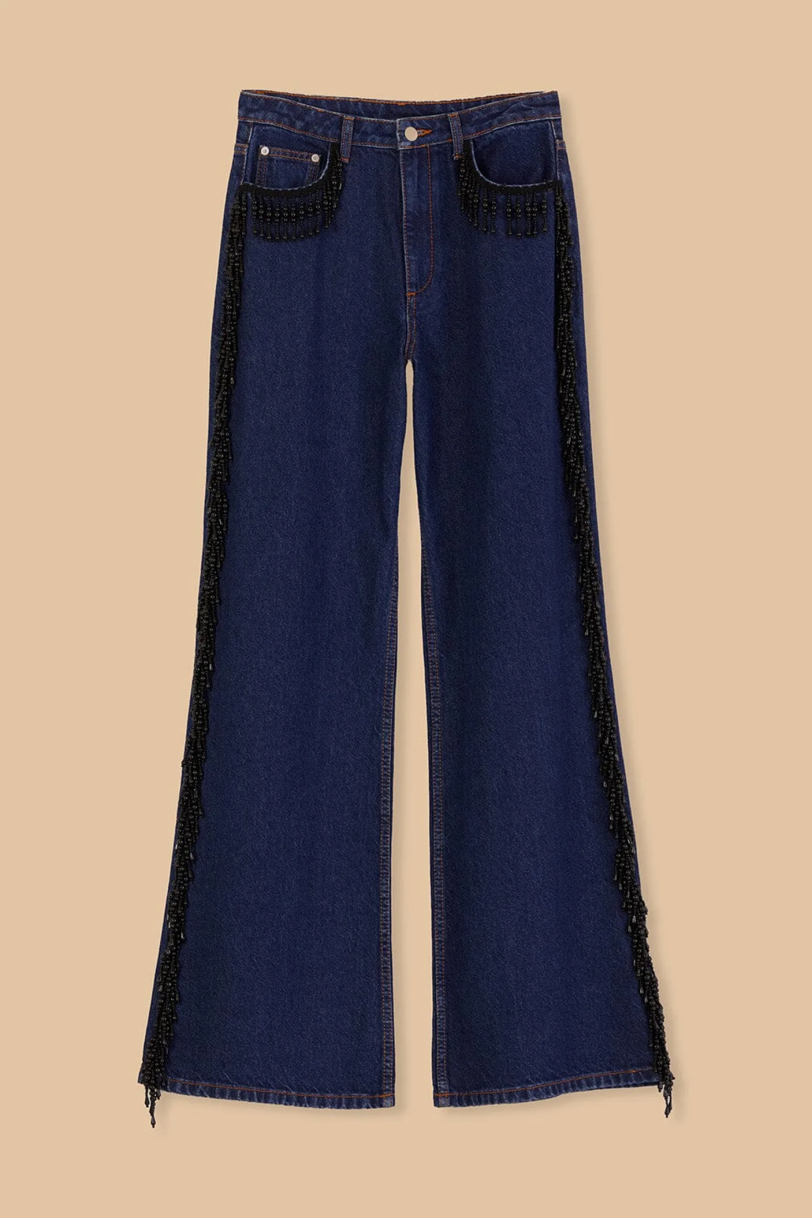 FARM Rio FRINGES BEADS WIDE PANTS New