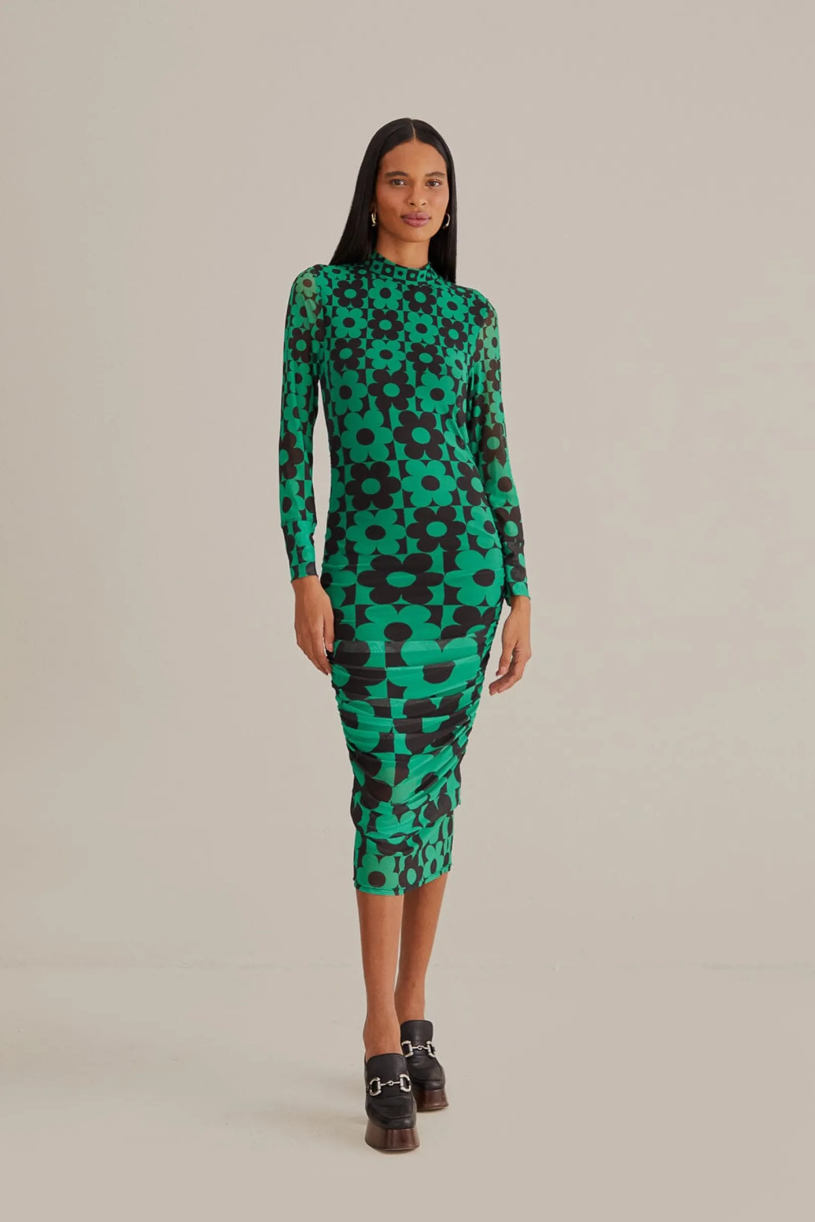 FARM Rio GREEN LOVEDAISY TULLE MIDI DRESS Cheap