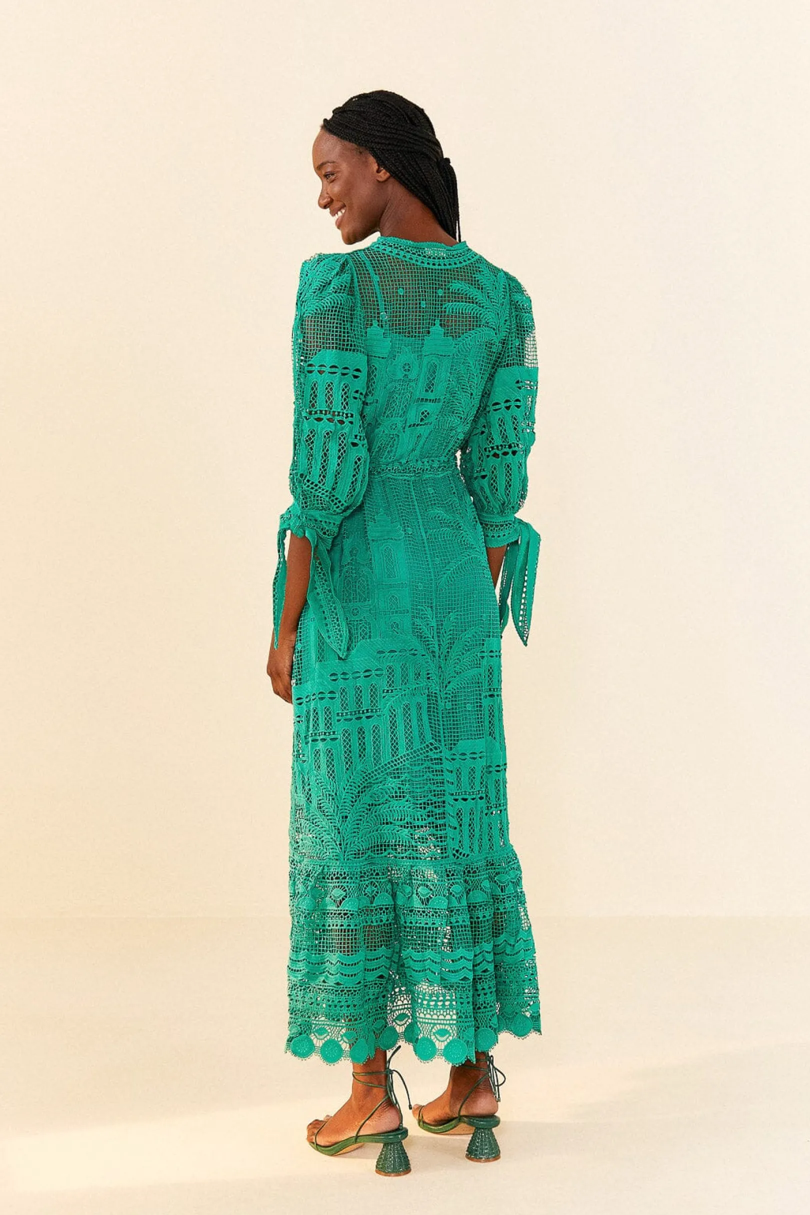 FARM Rio GREEN MORADA BOA GUIPURE DRESS Shop