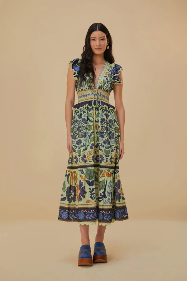 FARM Rio GREEN OCEAN TAPESTRY MAXI DRESS Store