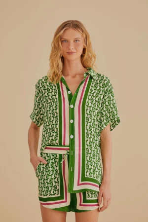 FARM Rio GREEN PINEAPPLE SCARF SHORTS Online