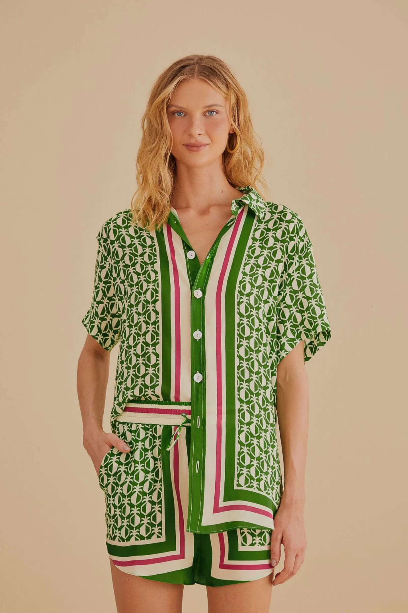 FARM Rio GREEN PINEAPPLE SCARF SHORTS Online