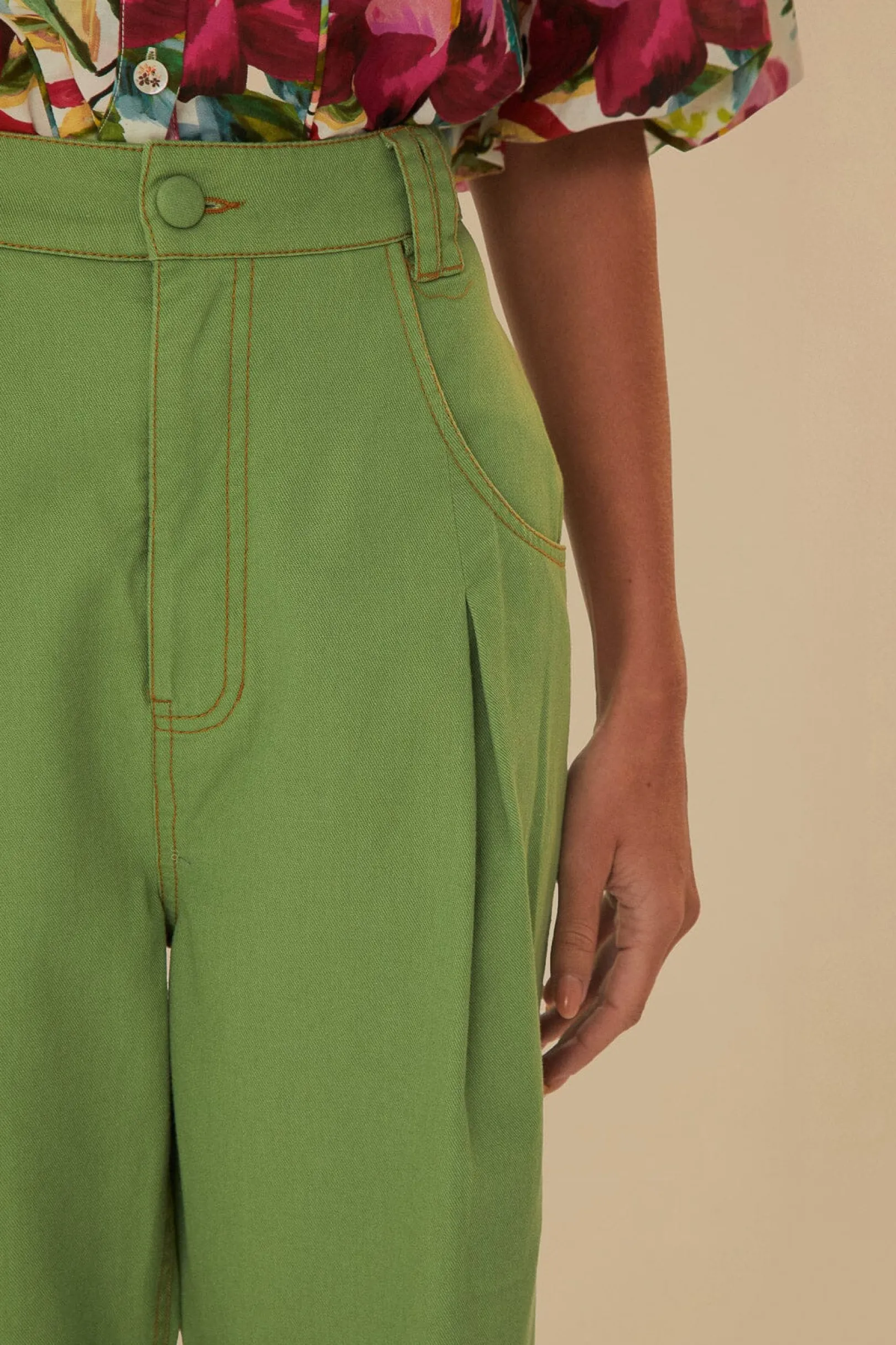 FARM Rio GREEN PLEAT PANTS Shop