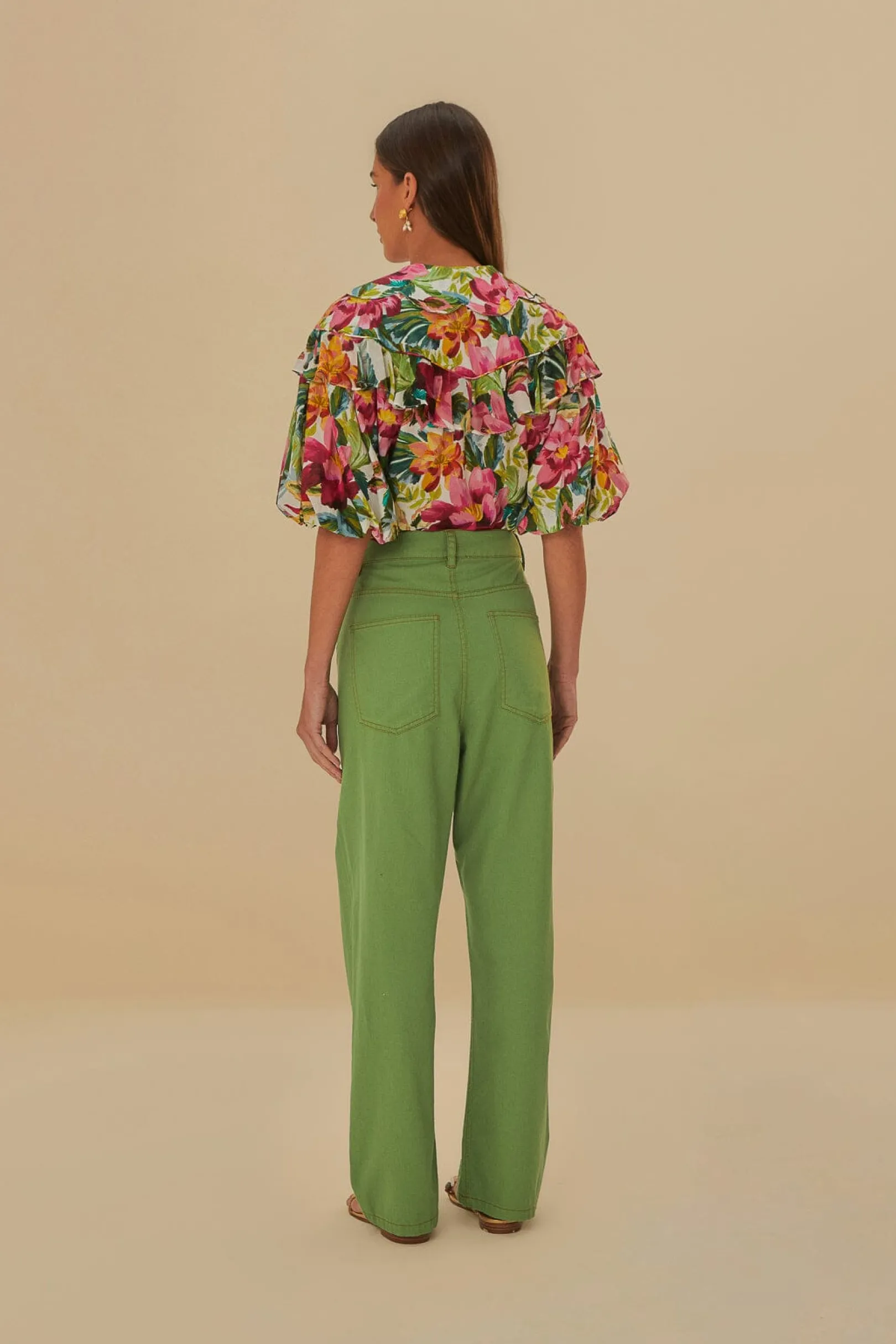 FARM Rio GREEN PLEAT PANTS Shop