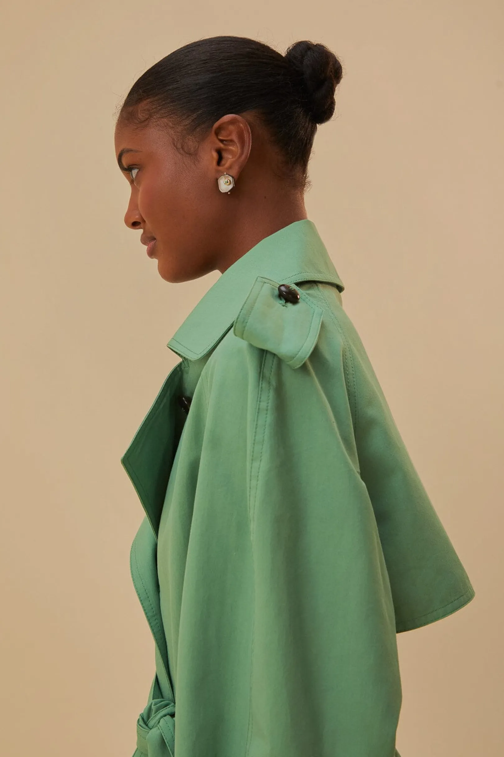 FARM Rio GREEN SHORT TRENCH COAT Discount