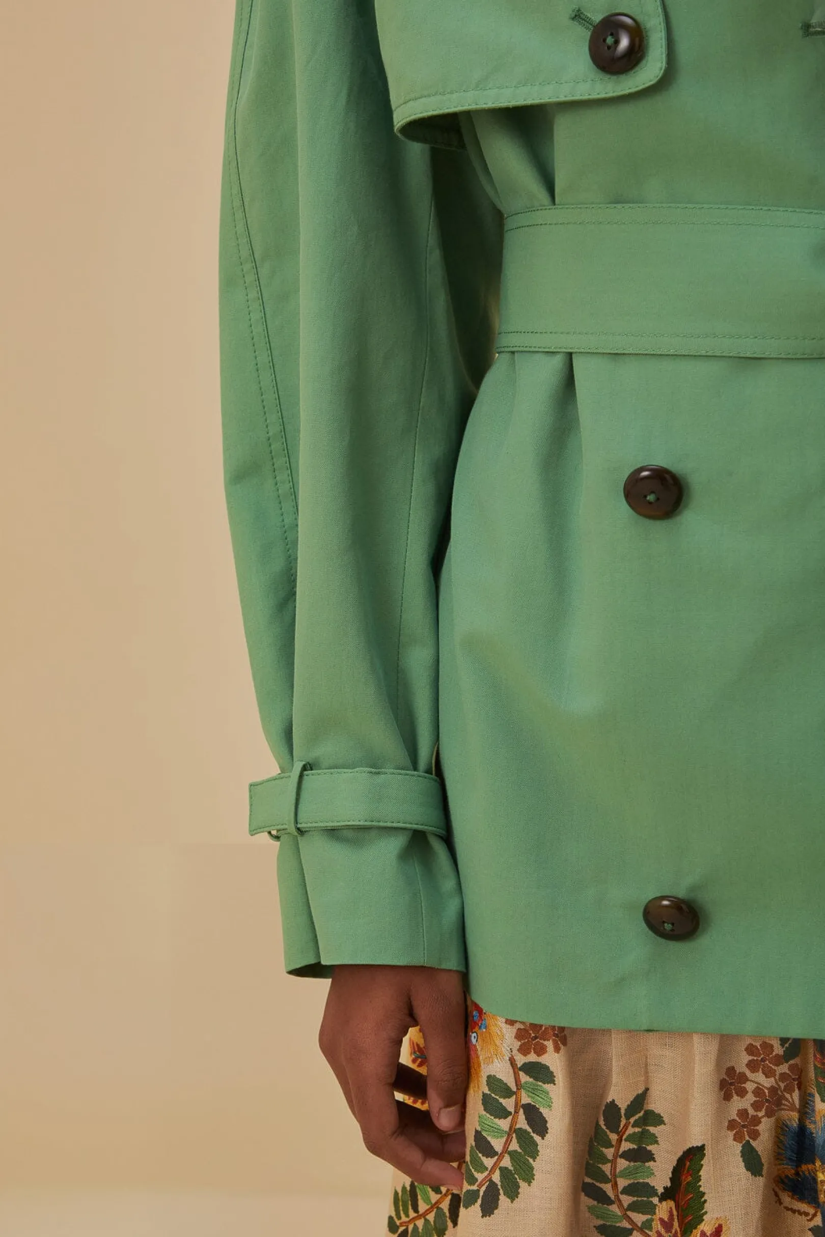 FARM Rio GREEN SHORT TRENCH COAT Discount