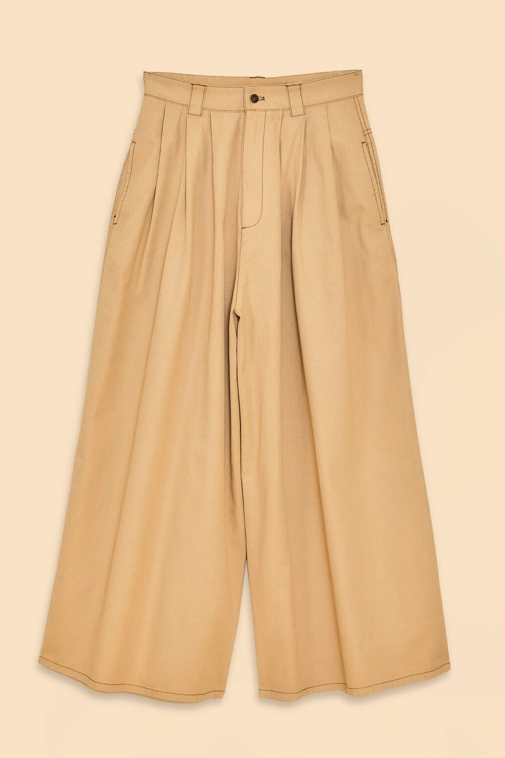 FARM Rio KHAKI LOW WAISTED PLEATED PANTS Hot