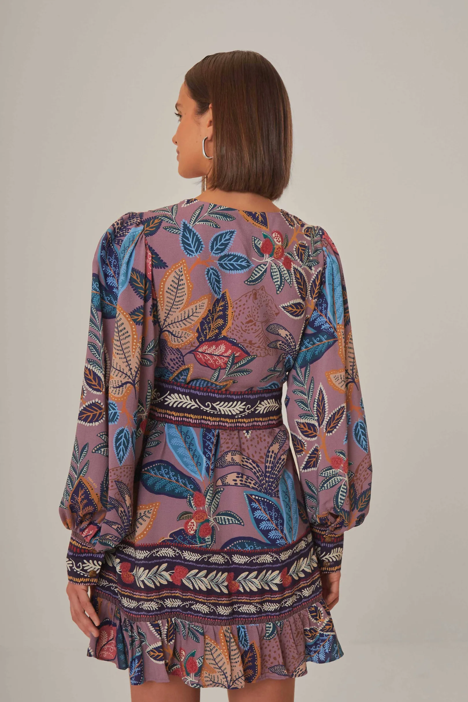 FARM Rio LAVENDER WILD NIGHT LONG SLEEVE MINI DRESS Online