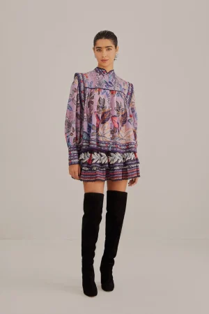 FARM Rio LAVENDER WILD NIGHT MINI SKIRT Sale