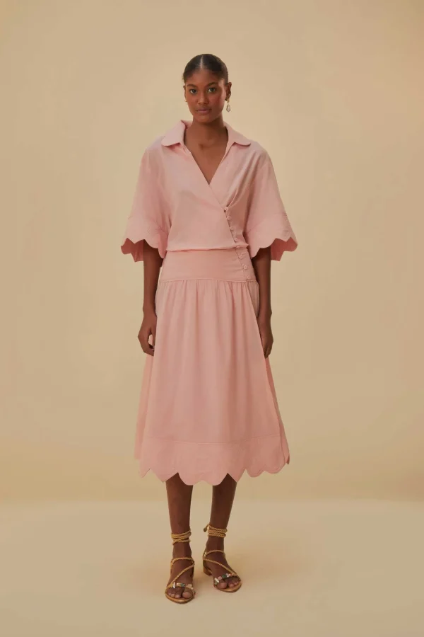 FARM Rio LIGHT PINK HEART DETAILED MIDI DRESS Best Sale