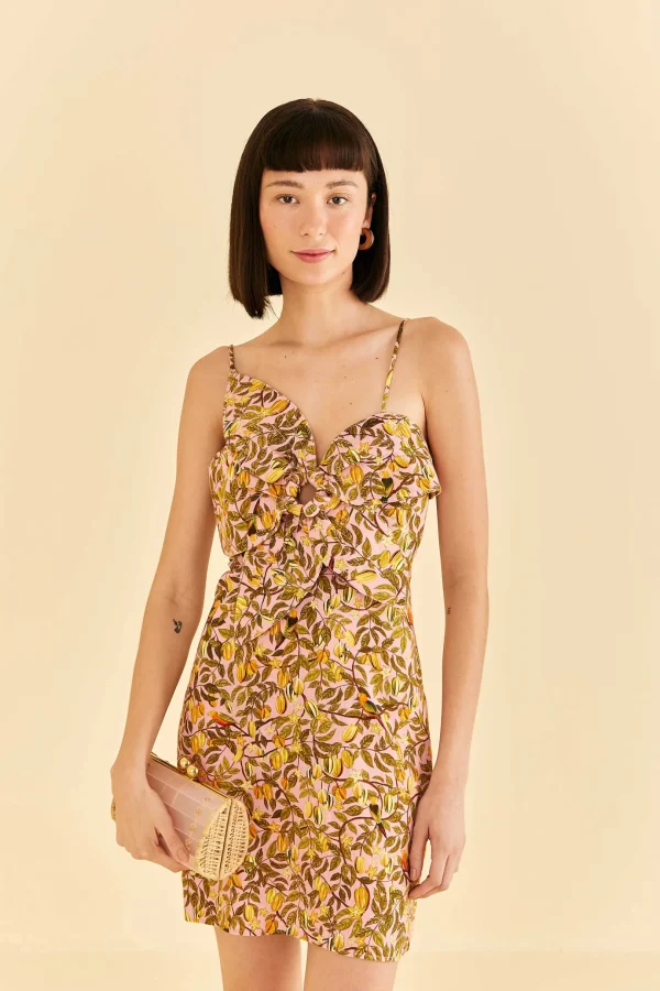 FARM Rio LIGHT PINK STAR FRUIT FLOWER MINI DRESS New