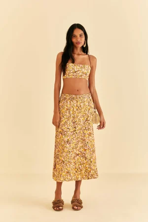FARM Rio LIGHT PINK STAR FRUIT MIDI SKIRT Flash Sale