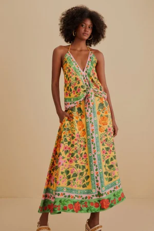 FARM Rio LIGHT YELLOW HEART IVY MIDI SKIRT Shop