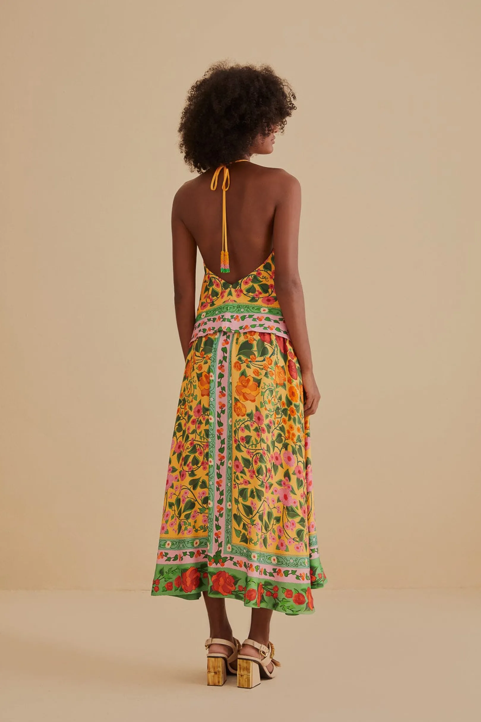 FARM Rio LIGHT YELLOW HEART IVY MIDI SKIRT Shop