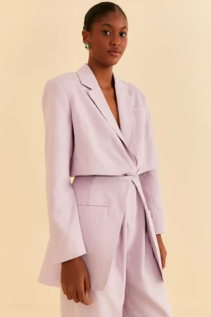FARM Rio LILAC CUT OUT BLAZER Cheap