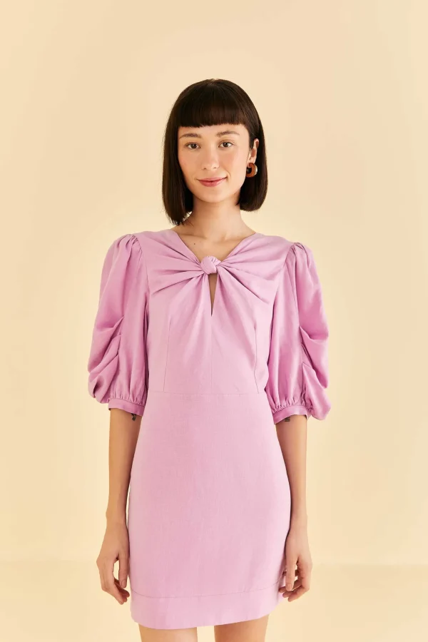 FARM Rio LILAC SHORT SLEEVE MINI DRESS Discount