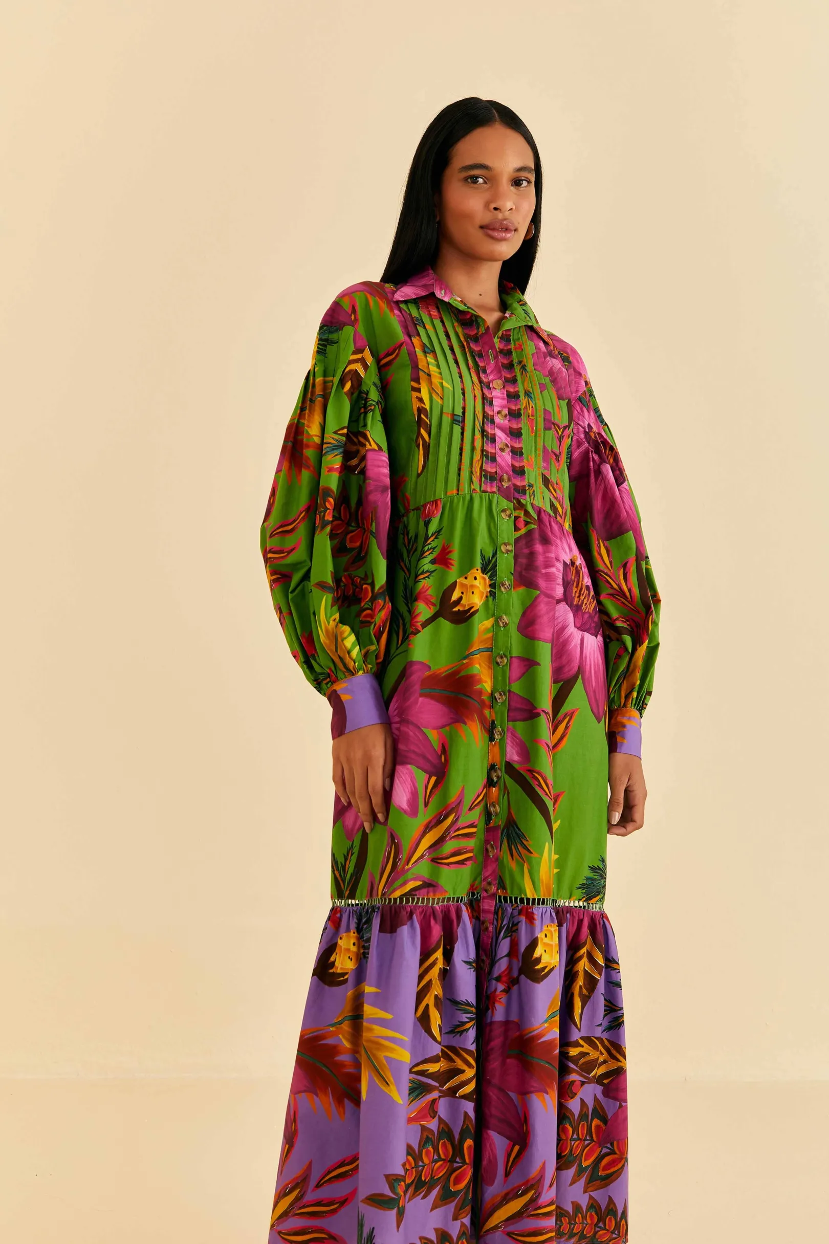 FARM Rio MAXI FLOWERS ORGANIC COTTON MAXI DRESS Online