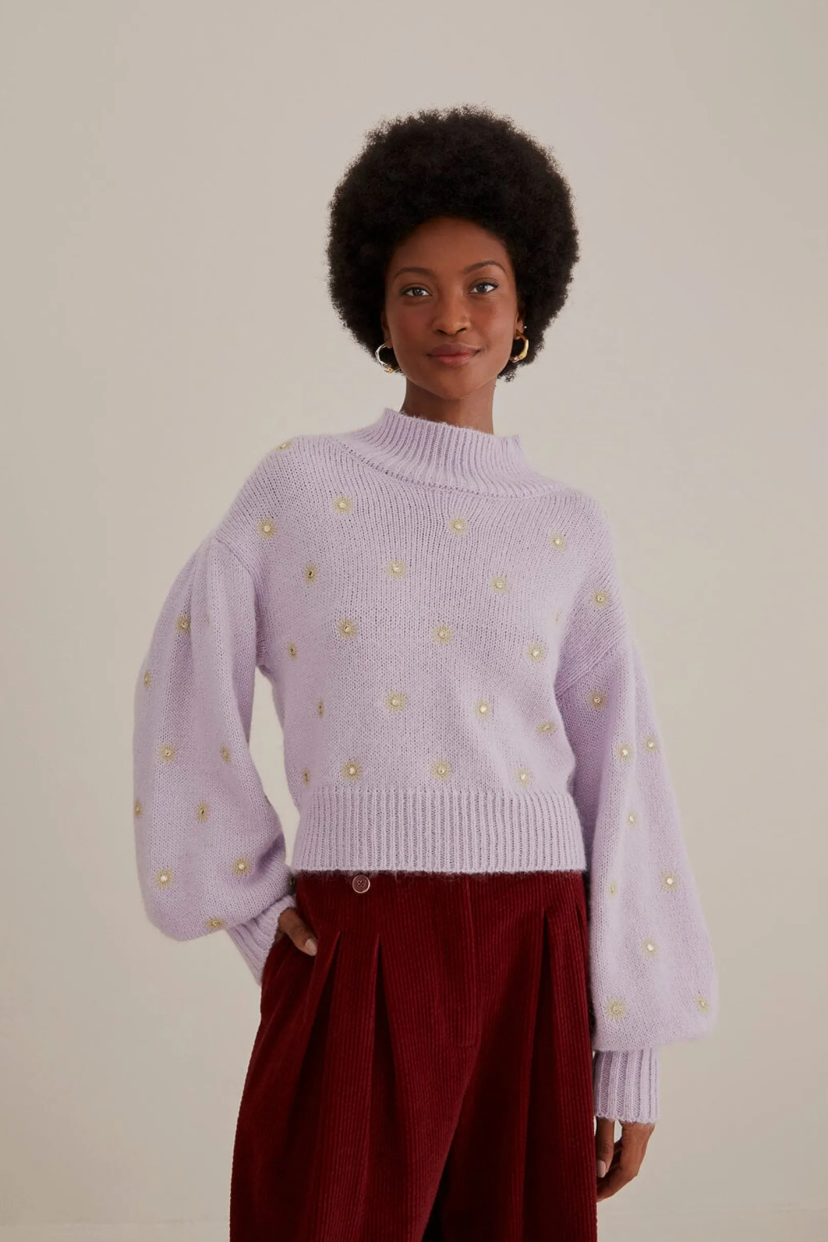 FARM Rio MIRROR EMBROIDERED KNIT SWEATER Sale