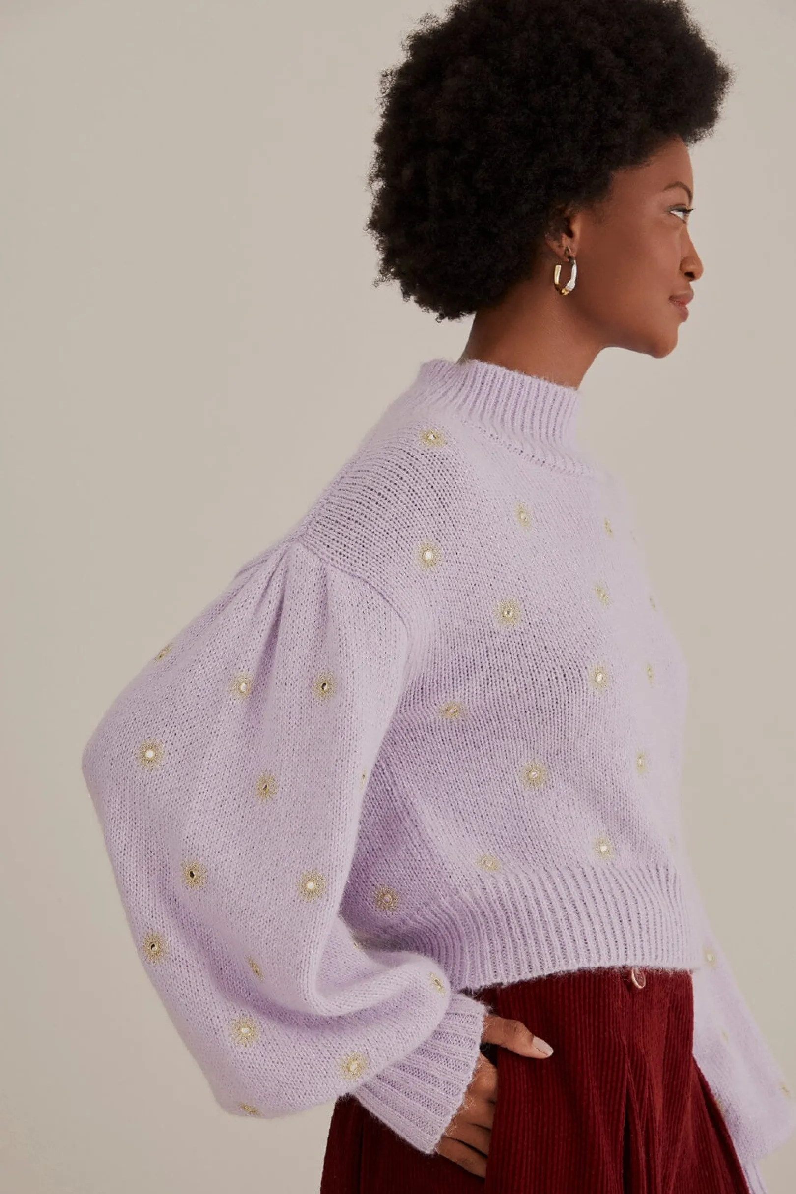 FARM Rio MIRROR EMBROIDERED KNIT SWEATER Sale