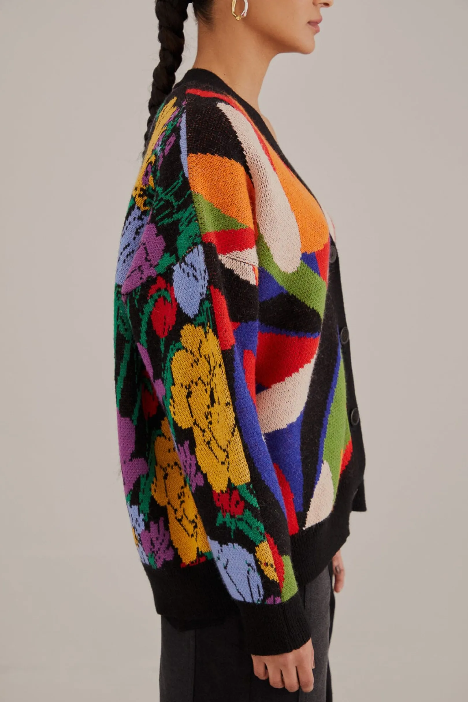 FARM Rio MIXED FLOWERS BANANAS KNIT CARDIGAN Discount