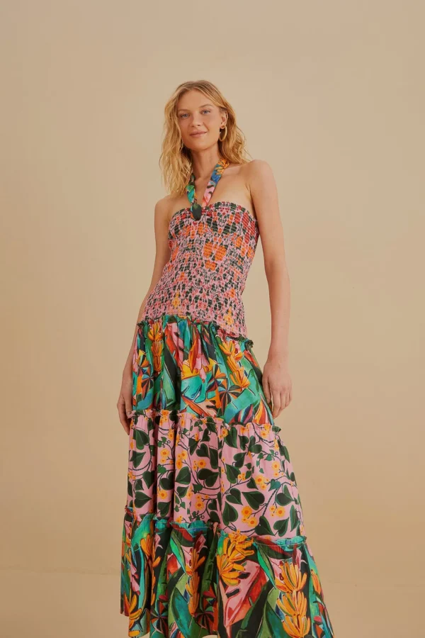 FARM Rio MIXED HEART IVY SCARF SLEEVELESS MIDI DRESS Store