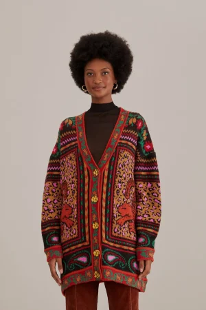FARM Rio MIXED TAPESTRY PRINTS KNIT CARDIGAN Outlet