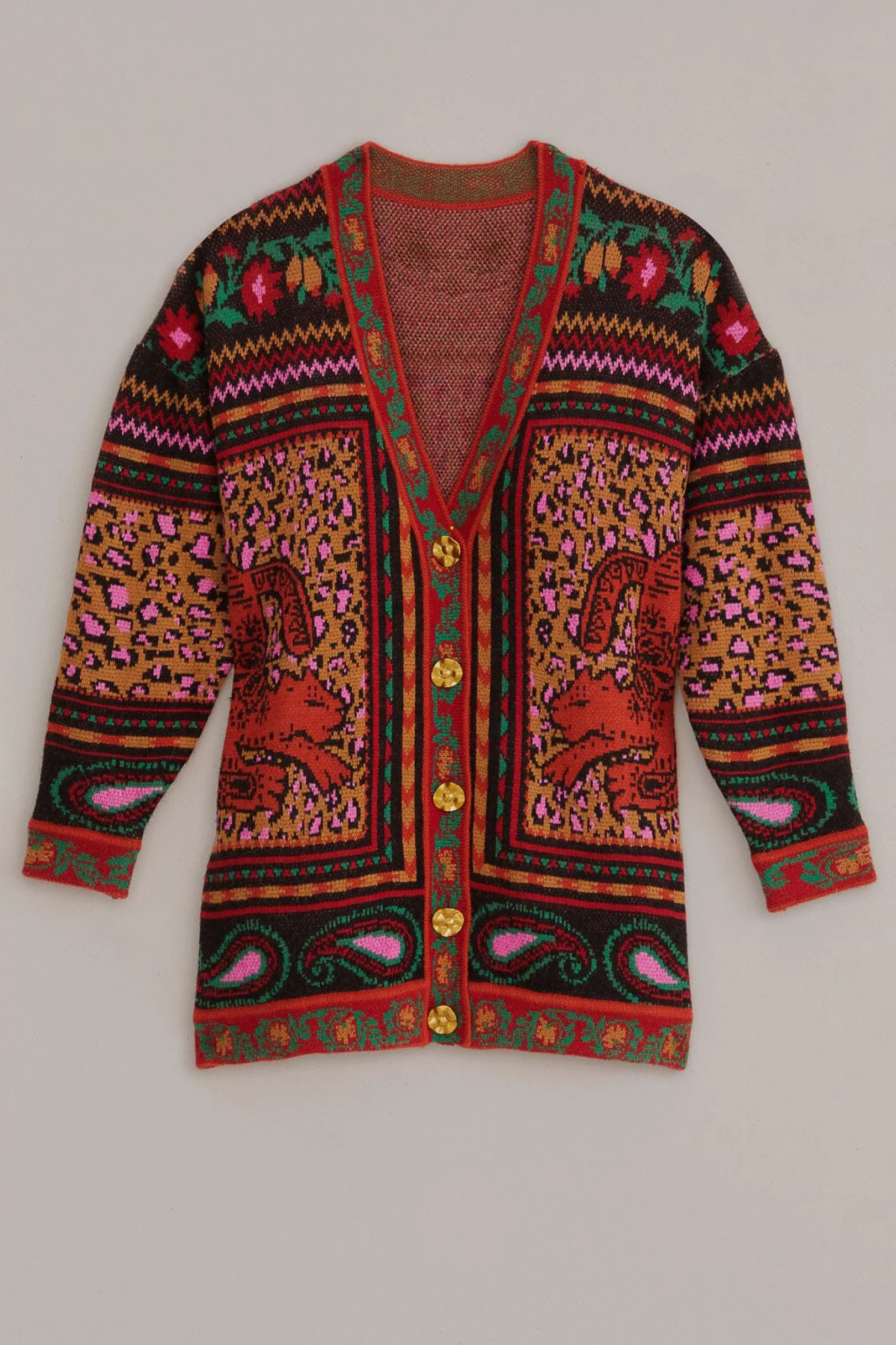 FARM Rio MIXED TAPESTRY PRINTS KNIT CARDIGAN Outlet