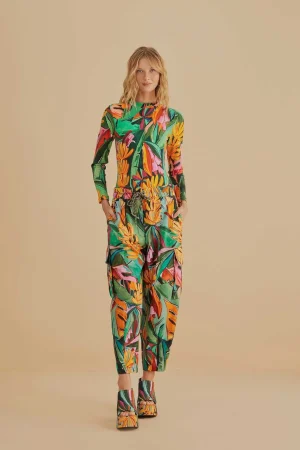 FARM Rio MULTICOLOR BANANA FOLIAGE PANTS Cheap