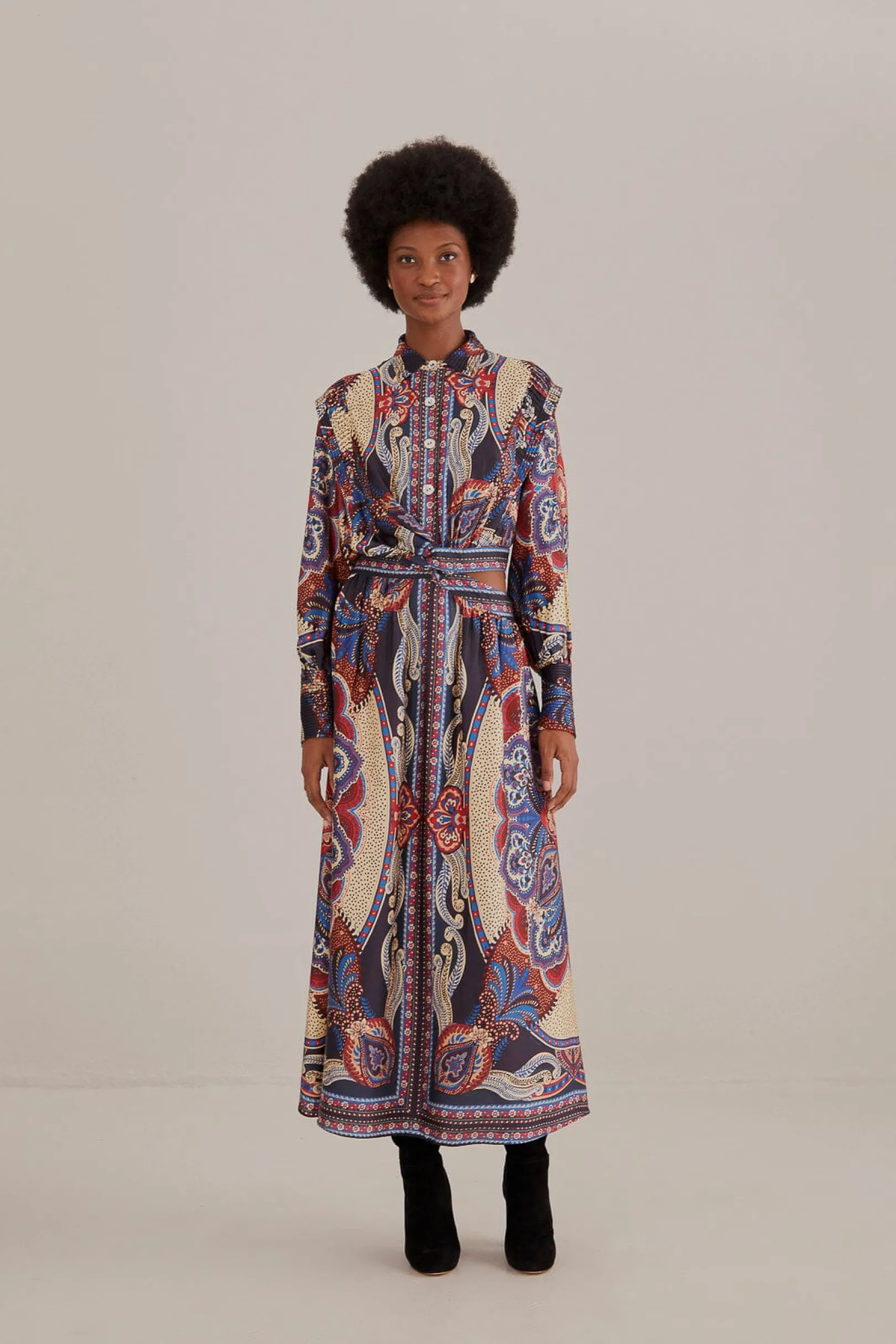 FARM Rio MULTICOLOR ENERGY SCARF CUT-OUT MAXI DRESS Hot