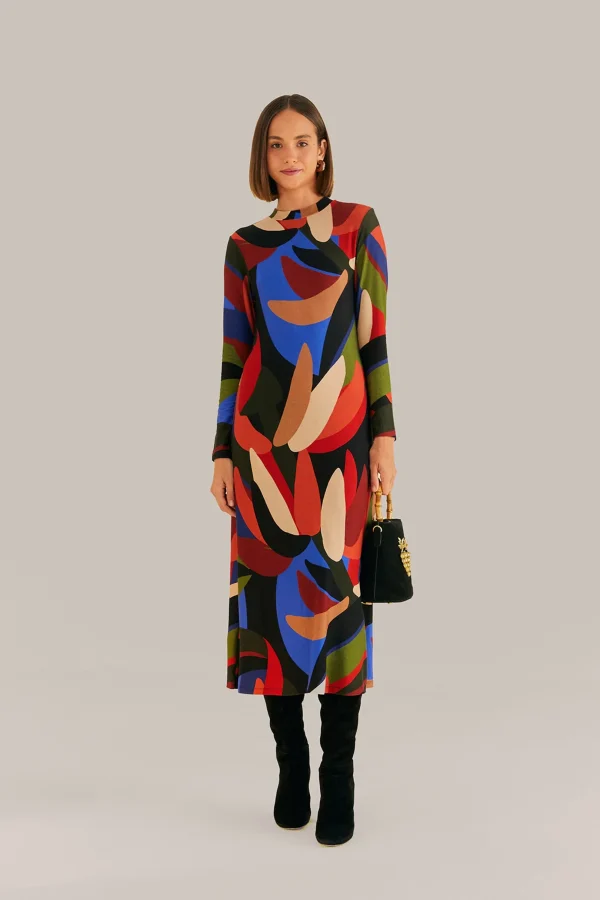 FARM Rio MULTICOLOR GRAPHIC BANANAS LENZING™ ECOVERO™ VISCOSE MIDI DRESS Sale