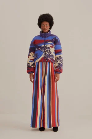 FARM Rio MULTICOLOR WINTER STRIPES TAILORED PANTS Cheap