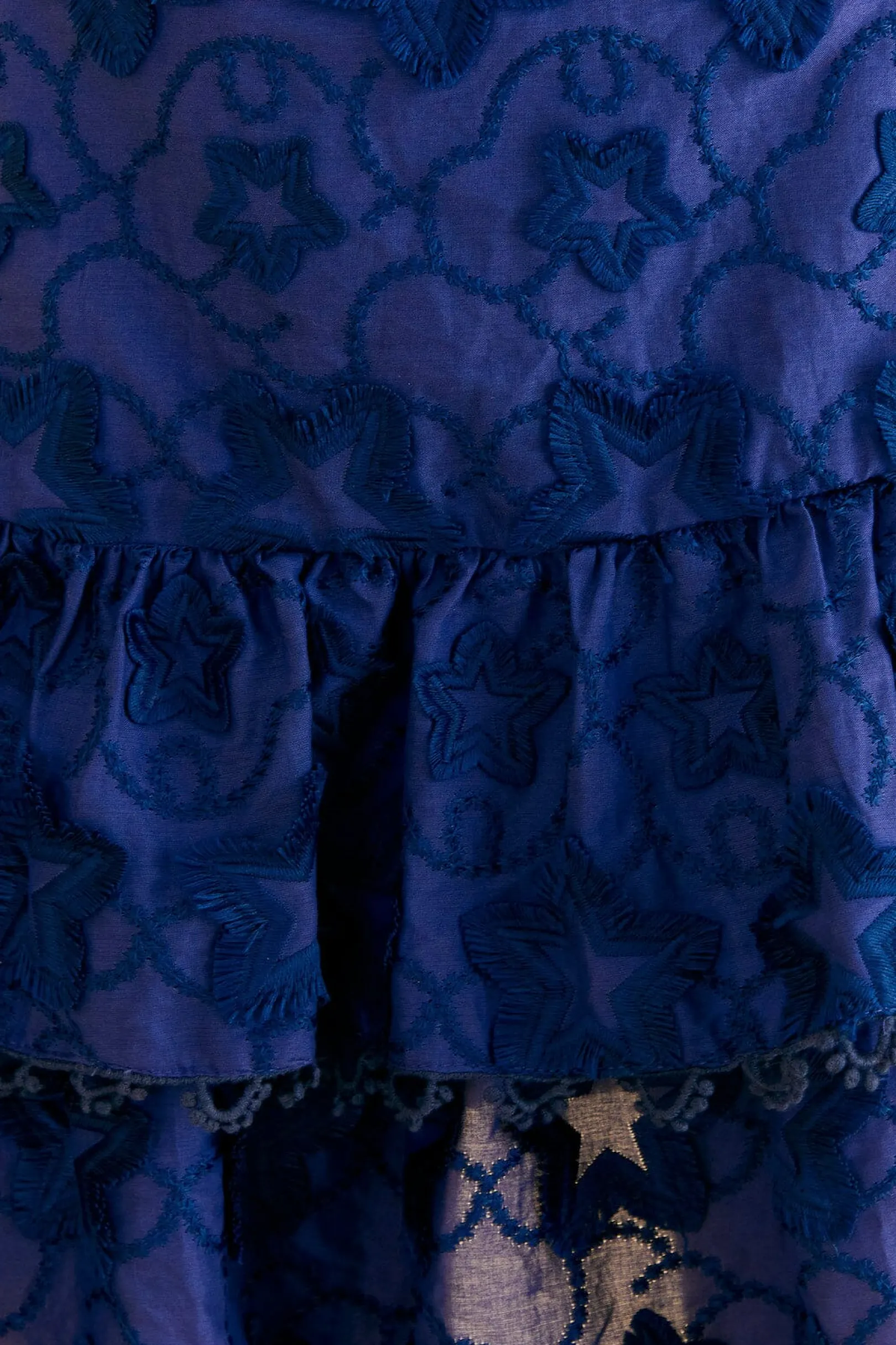 FARM Rio NAVY BLUE 3D STAR TEXTURE MINI SKIRT Hot