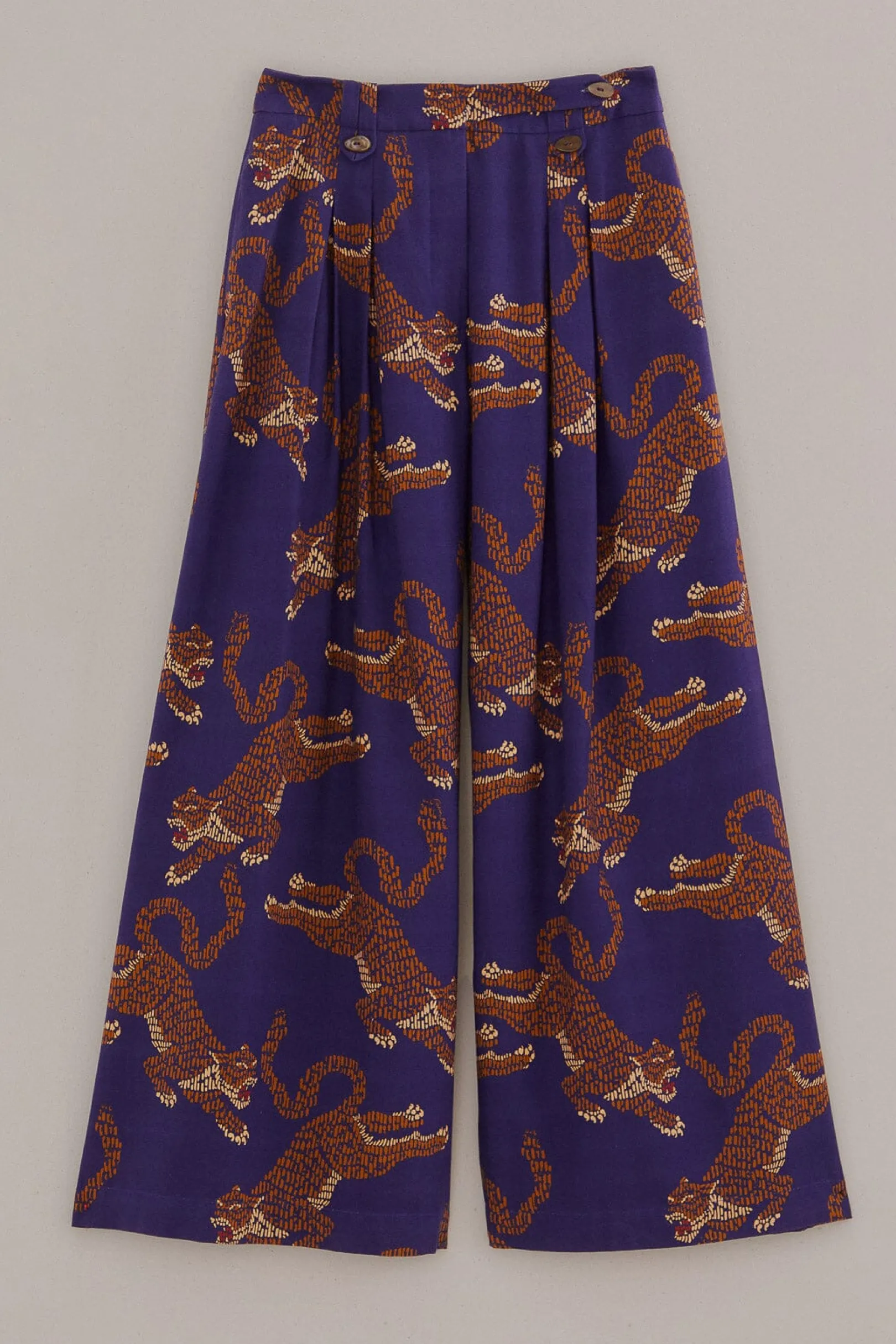 FARM Rio NAVY BLUE LEOPARDS TAILORED PANTS Discount