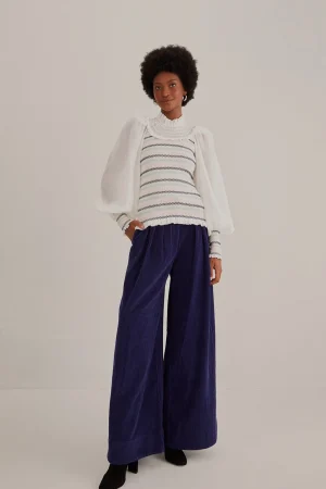 FARM Rio NAVY BLUE LOW WAISTED TAILORED PANTS Fashion