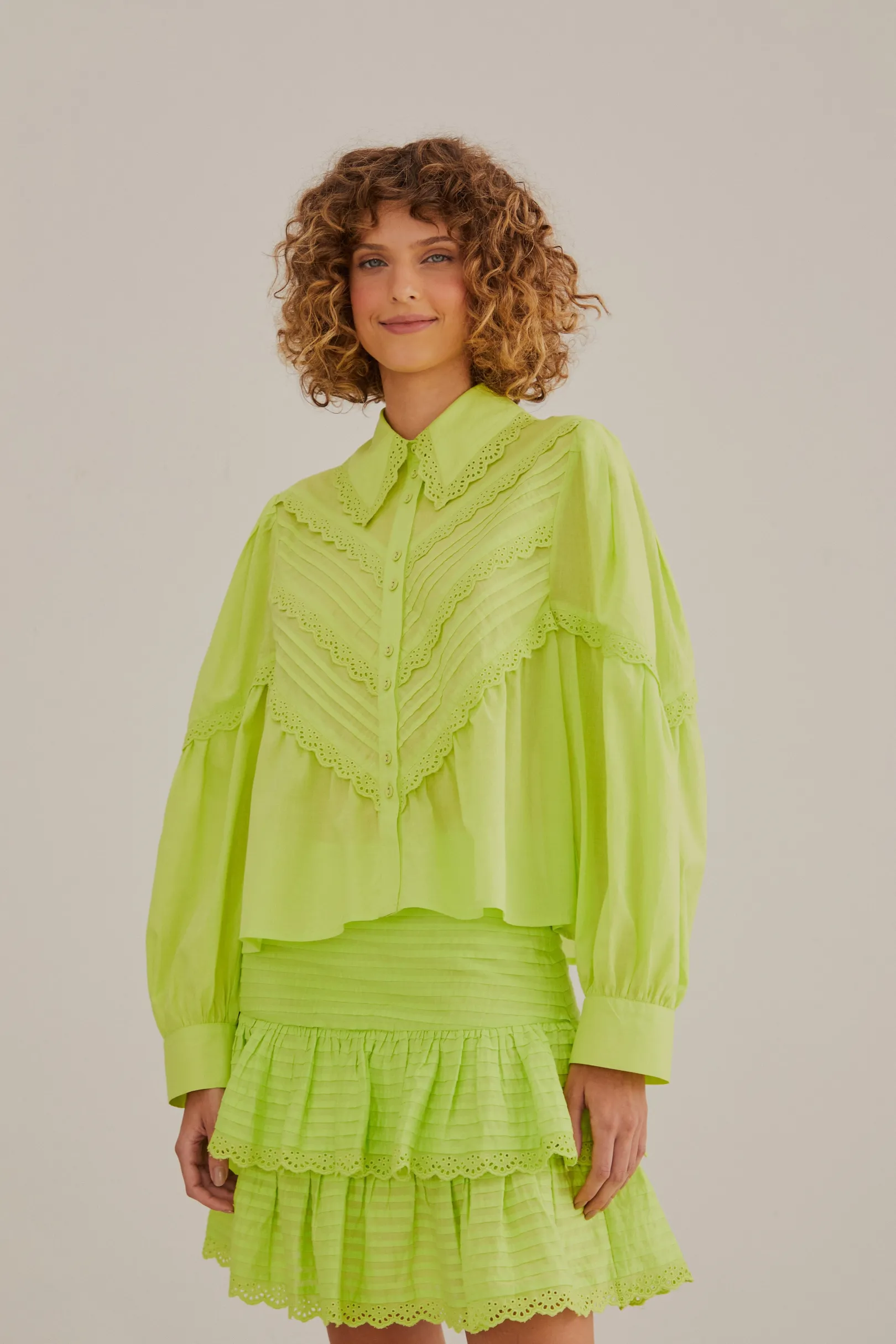 FARM Rio NEON GREEN MINI SKIRT Best