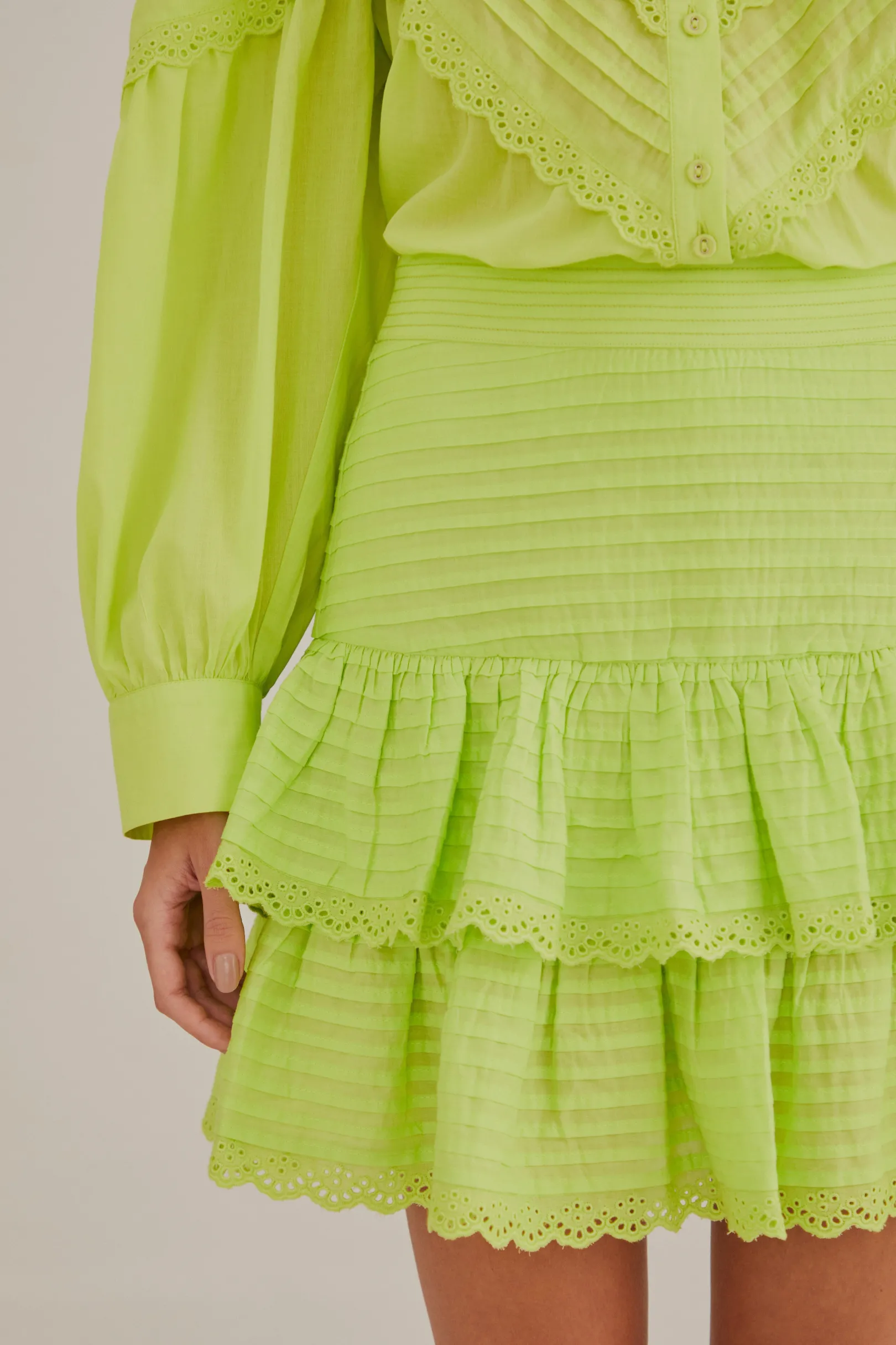 FARM Rio NEON GREEN MINI SKIRT Best