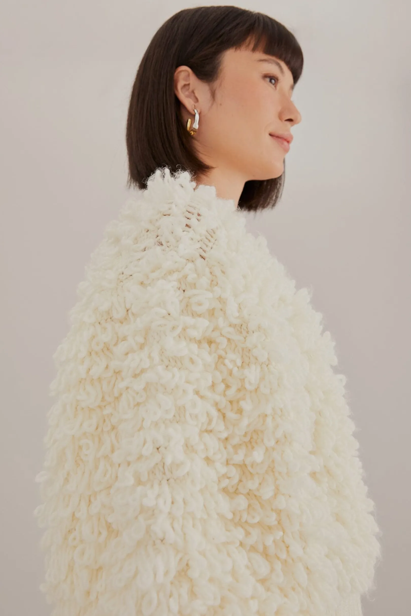 FARM Rio OFF-WHITE TEXTURED V NECK CARDIGAN Sale